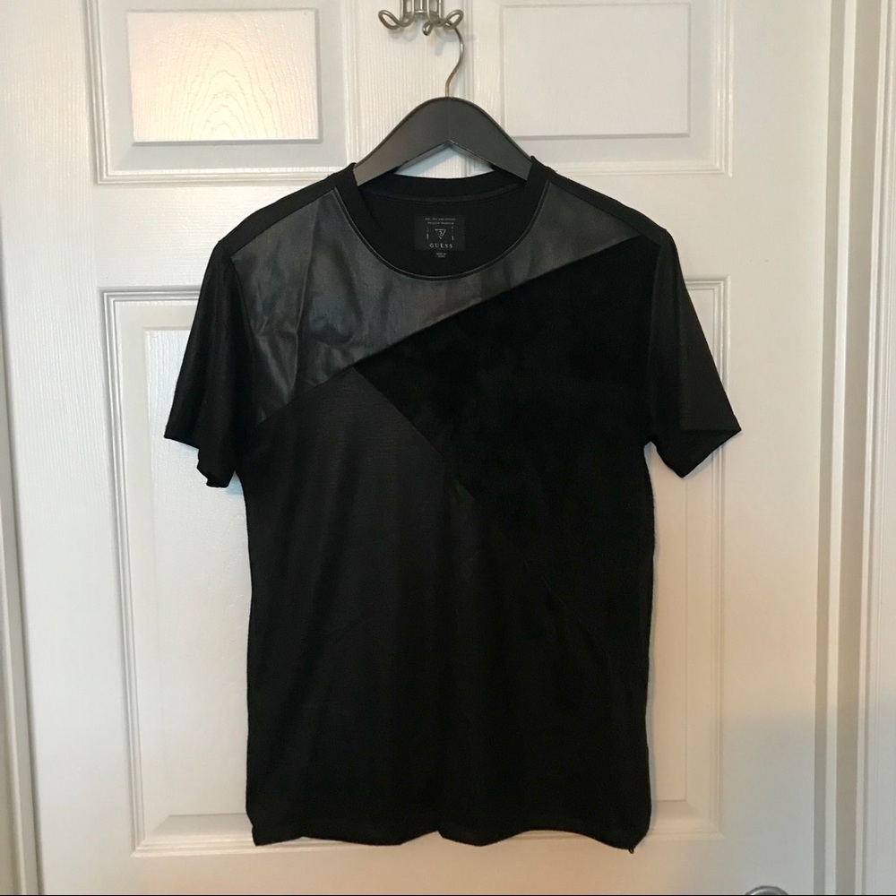 SS Mixed Media Guess Tee